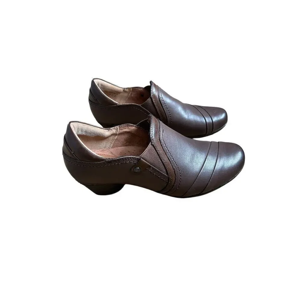 Cobb Hill By Rockport Bark Leather Laurel Slip On Shoes Size 6.5 Classy Comfort